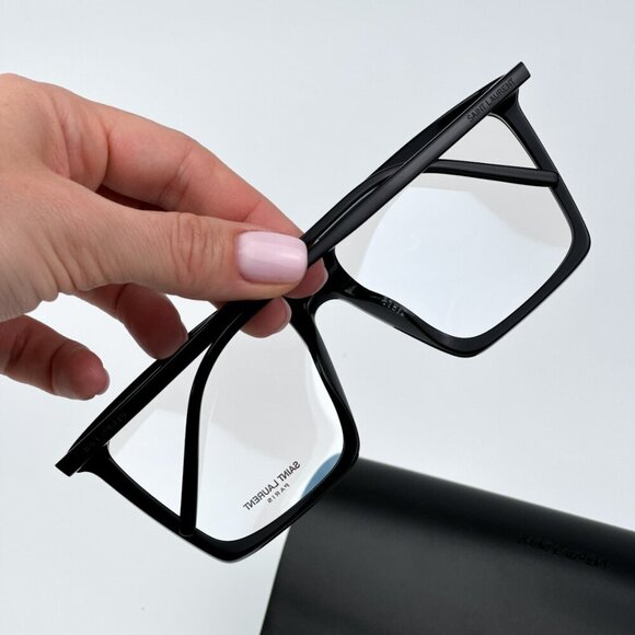Saint Laurent SL474OPT 001 BRAND NEW Eyeglasses Black Square Unisex - Picture 3 of 12